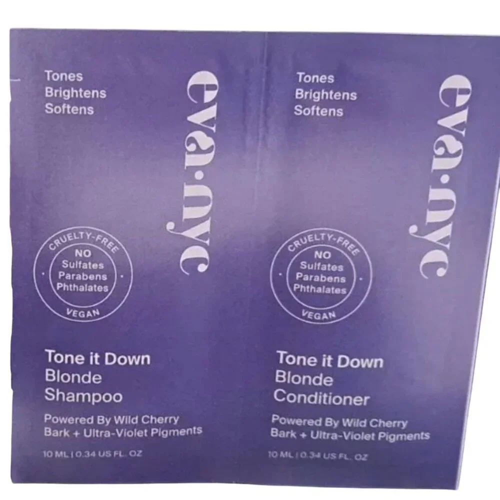 EVA NYC Tone It Down Blonde Shampoo & Conditioner Set Ultra Violet 0.34oz/10mL